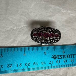 Elegant Silver and Pink Gemstone Ring